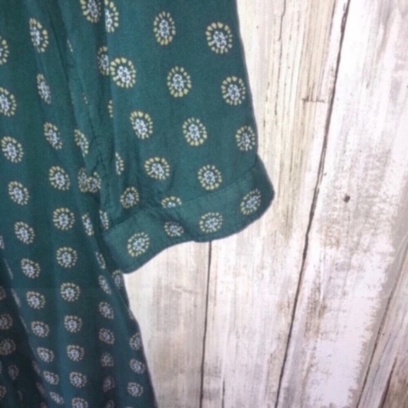 Anthropologie Maeve Green High Low Dot Tunic - Picture 6 of 8